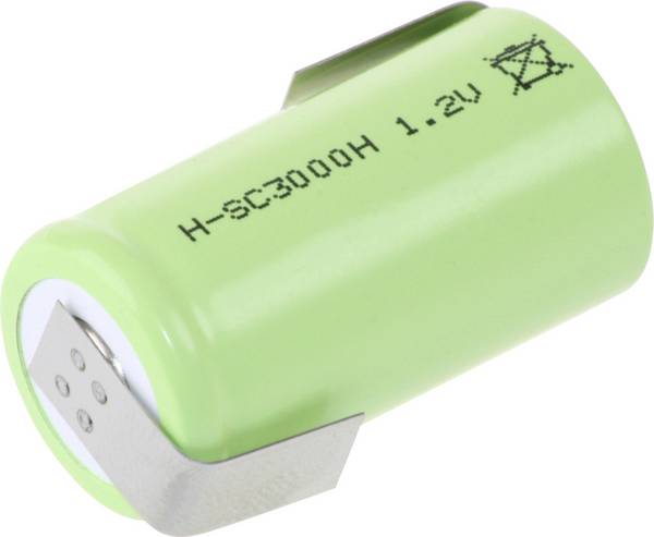 Mexcel -SC3000H špeciálny akumulátor Sub-C odolné voči vysokým teplotám, spájkovacia špička v tvare Z, Flat-Top Ni-MH 1.2 V 3000 mAh