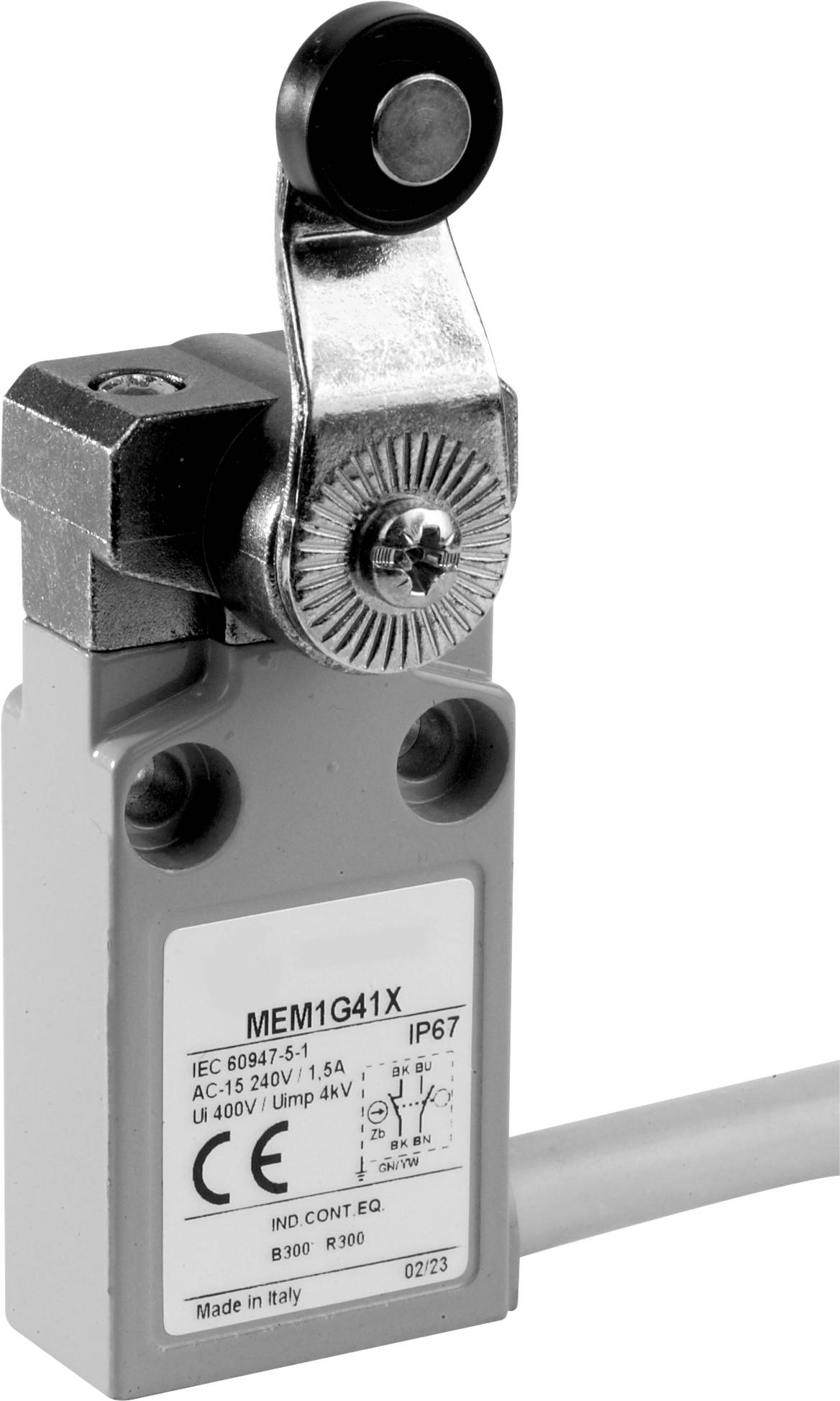 Panasonic MEM1G41ZD MEM1G41ZD Fine corsa 24 V 5 A Leva con rotella IP67 1 pz.