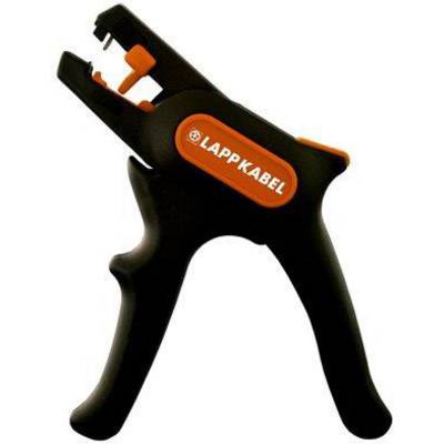 Odizolovacia kliešte od Lapp Kabel s čiernou rukoväťou a oranžovým logom, určené na odstraňovanie izolácie z káblov. Vhodné pre elektrotechnické práce.