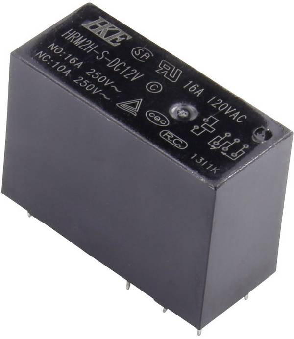 HKE HRM2H-S-DC12V-C, HRM2H-S-DC12V-C relé do DPS, monostabilný, 1 cievka, 30 V/DC, 250 V/AC, 16 A, 1 ks