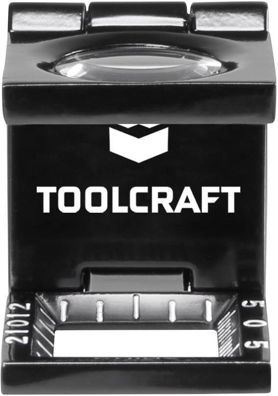 Lupové sklo 'Toolcraft' v čiernom púzdre s meradlom. Ideálne pre presné práce.
