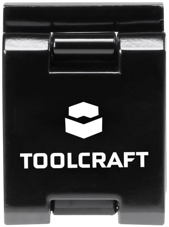 Čierna plastová krytka s bielym logom značky 'TOOLCRAFT'.