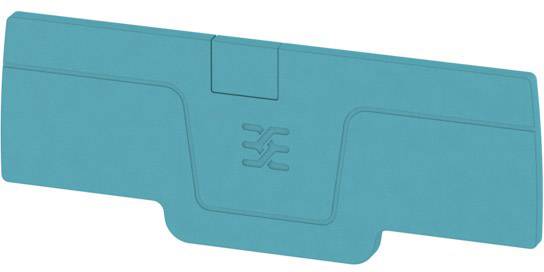 Obdĺžnikový modrý čítač RFID kariet so zaoblenými rohmi a centrálnym štylizovaným logom uprostred.