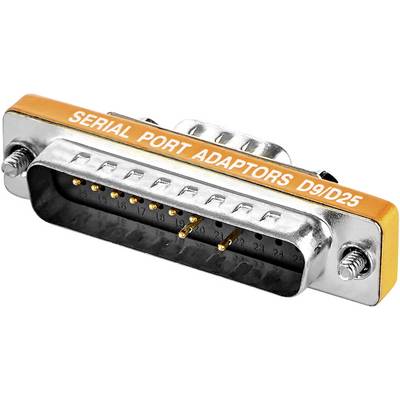 Sériový konektor s nápisom 'Serial Port Adaptors D9/D25', používaný pre sériové rozhranie.