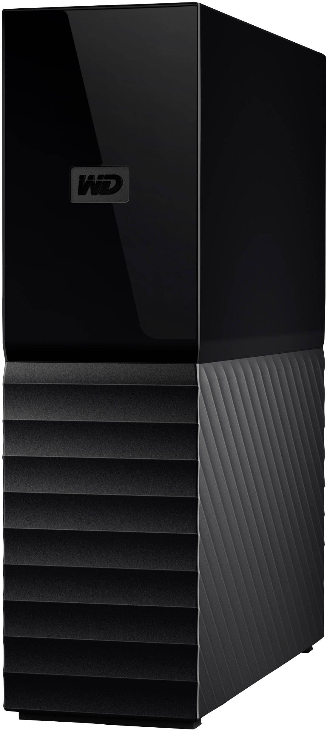 Externý pevný disk Western Digital v čiernej farbe. Ploský dizajn s vysokým leskom a vrúbkovanou textúrou na spodnej polovici.