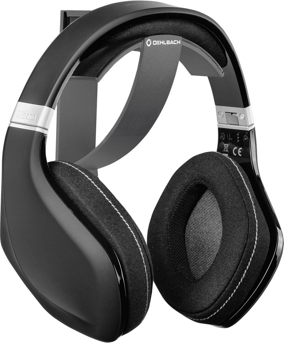 Čierne over-ear slúchadlá so striebornými akcentmi, mäkkými náušníkmi a širokým mostíkom, zobrazené voľne stojace.