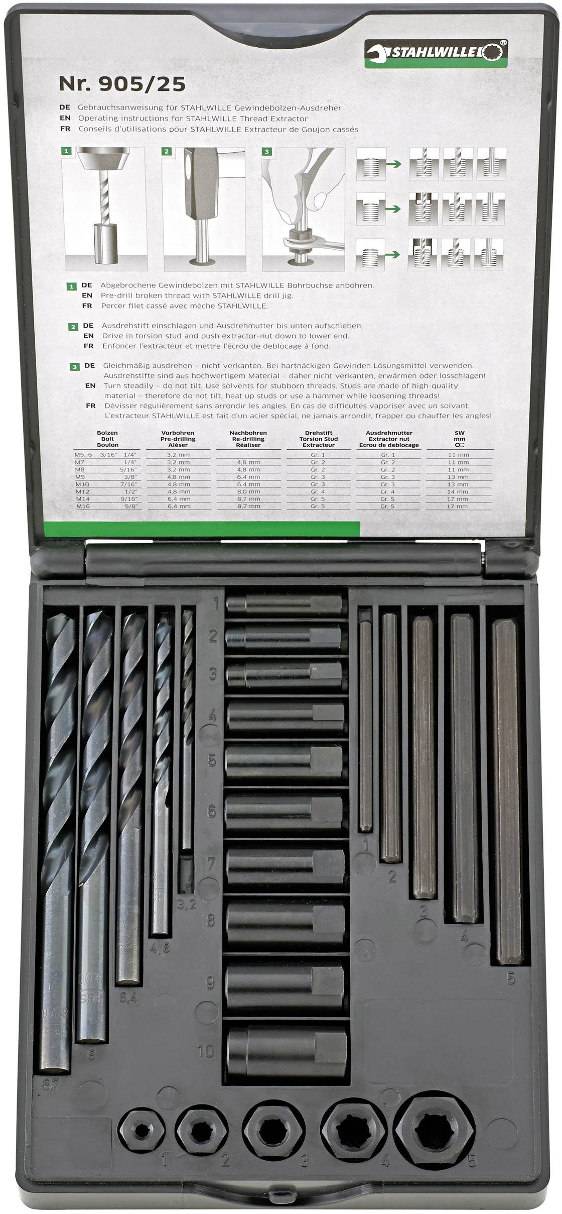 Stahlwille 96713025 Kit di riparazione filetti 25 parti