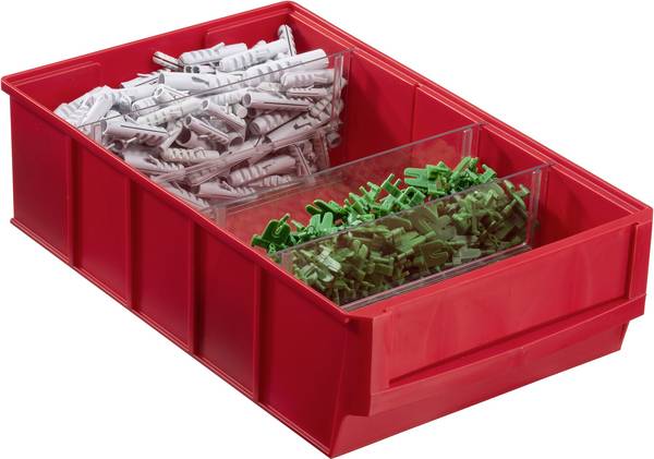 Allit 456531 skladový box, stohovateľné, (d x š x v) 185 x 300 x 81 mm, červená, 1 ks