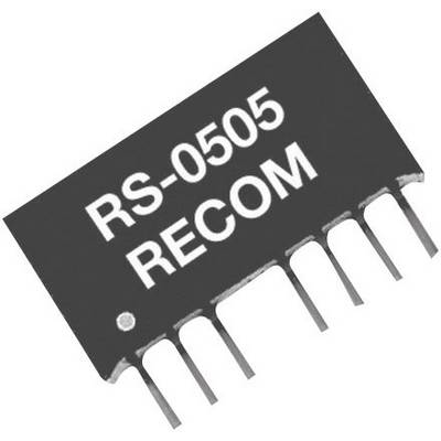 Integrovaný obvod s označením 'RS-0505 RECOM', zobrazujúci elektronické komponenty a piny pre osadenie na dosku plošných spojov.