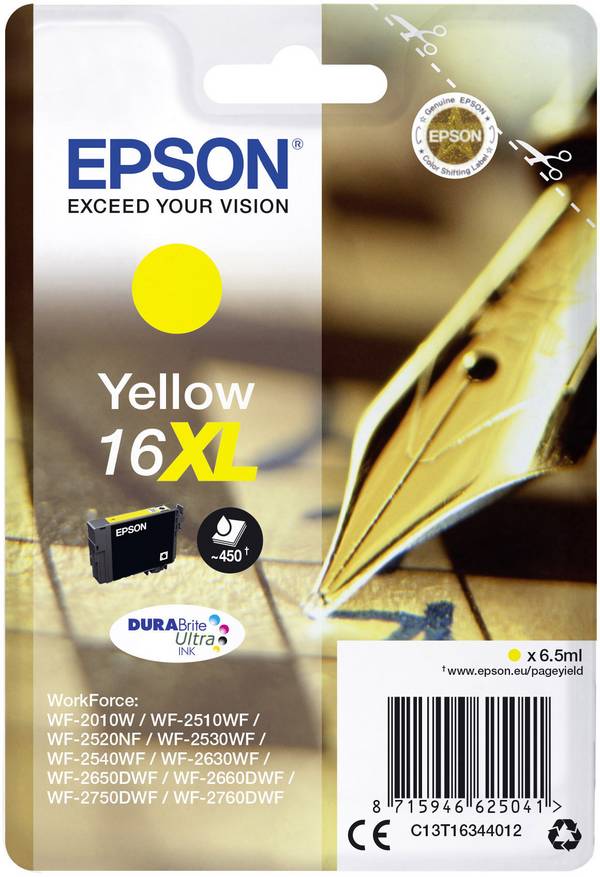 Epson 16XL atramenty originál náhradný Epson C13T16344012 žltá