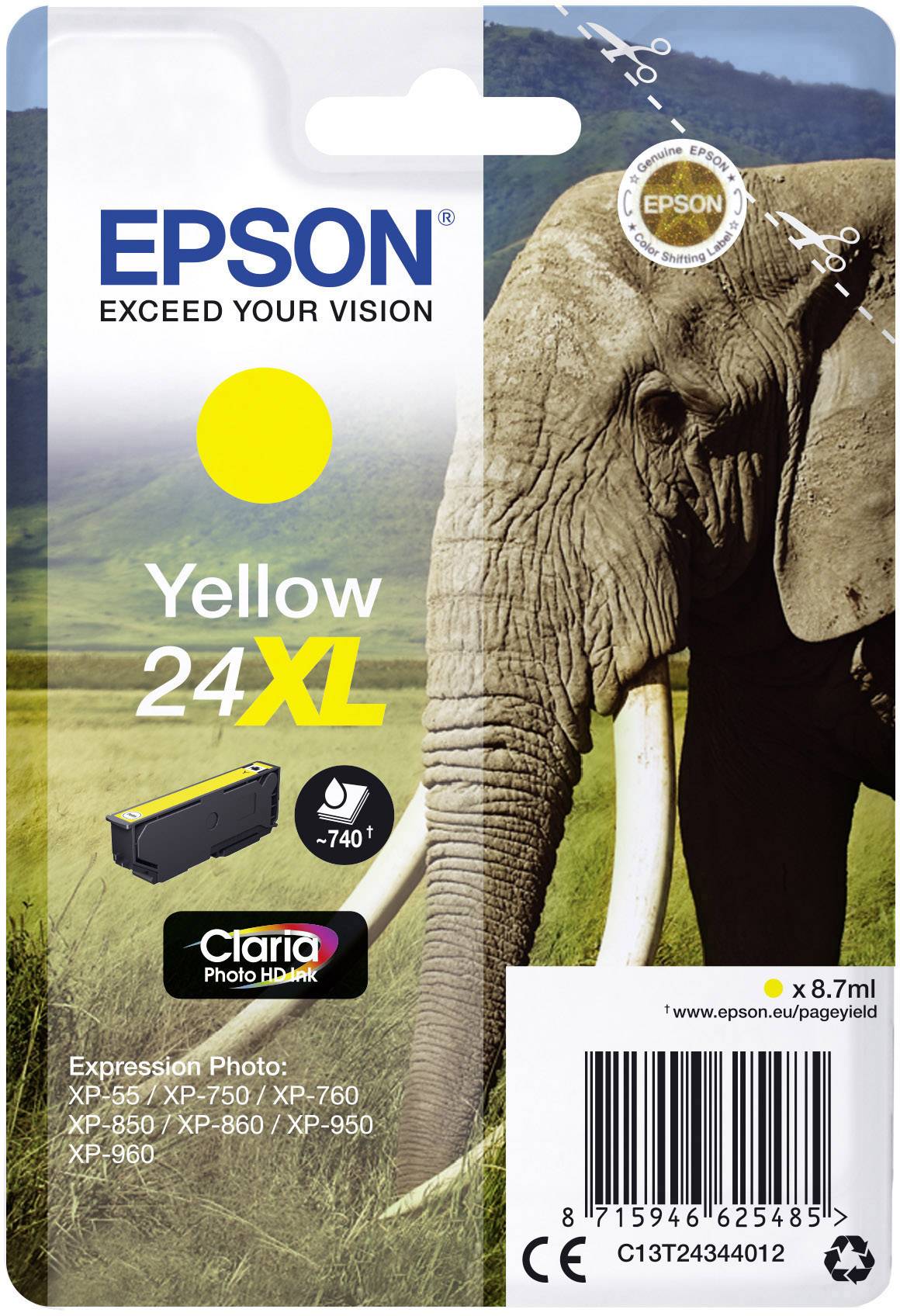 Epson Cartuccia T2434, 24XL Originale Giallo C13T24344012