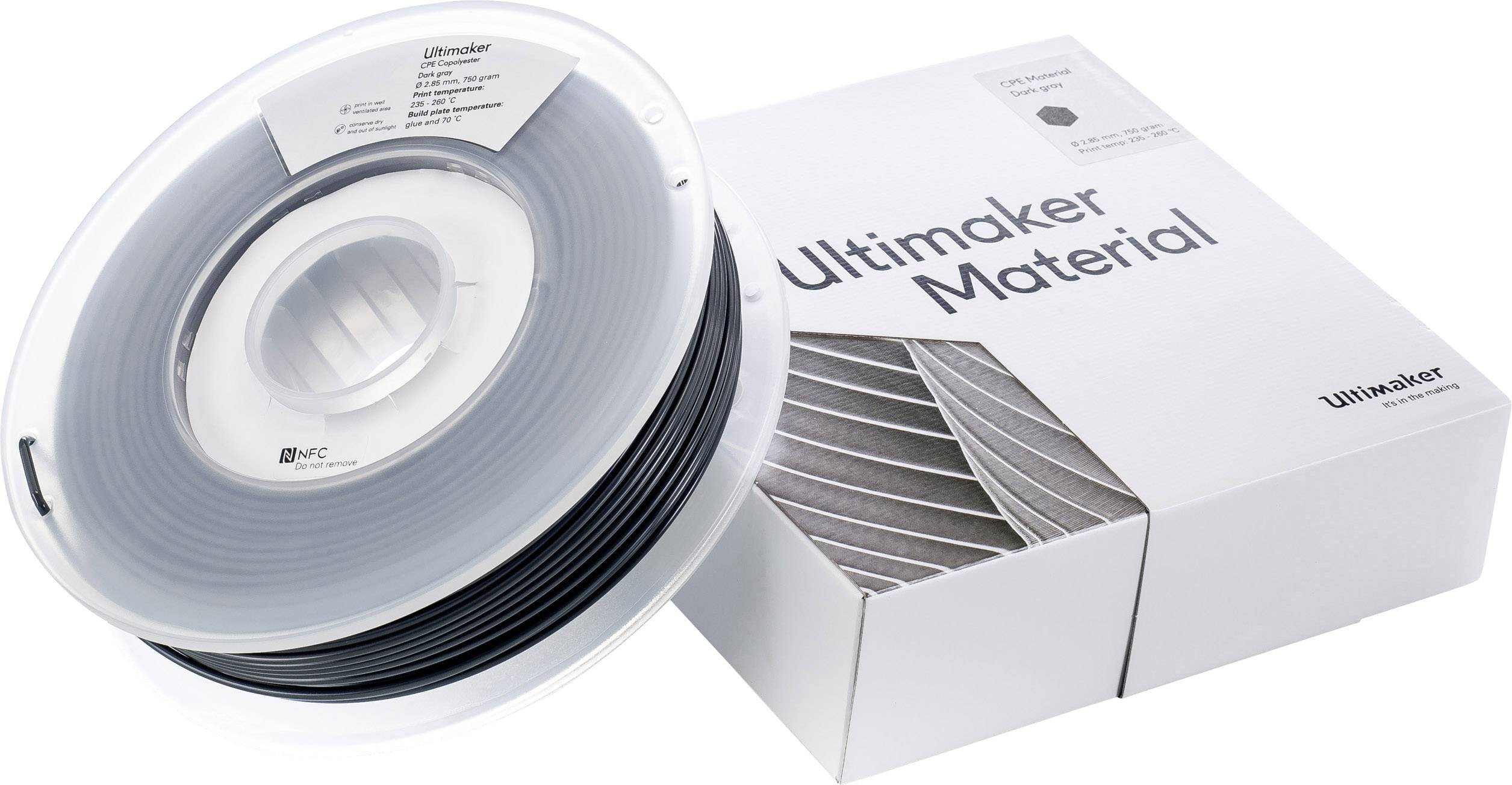 UltiMaker CPE - M0188 Dark Gray 750 - 201273 vlákno pre 3D tlačiarne CPE 2.85 mm 750 g tmavosivá 1 ks-5