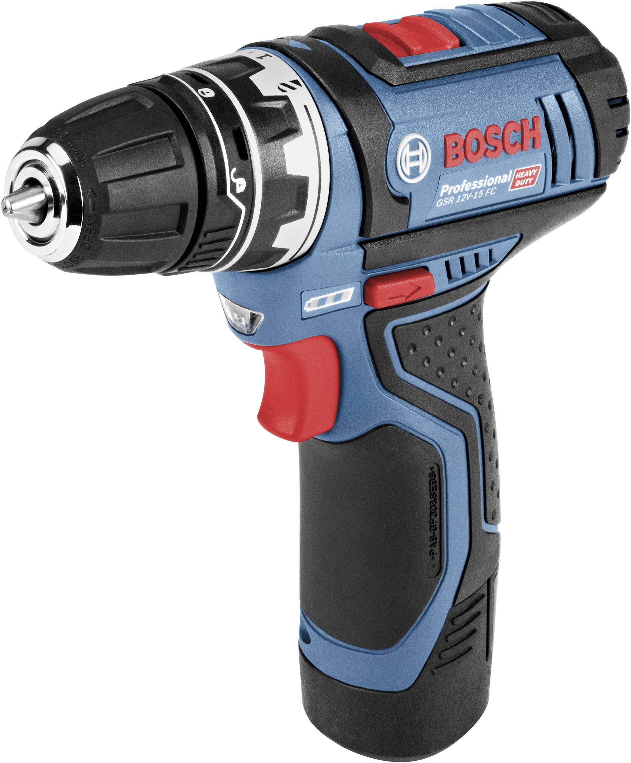 Bosch Professional GSR 12V-15 FlexiClick 06019F6001 Borrskruvdragare batteri 12 V 2 Ah Li-Ion inkl. 2x batterier, inkl. laddare, inkl. väska
