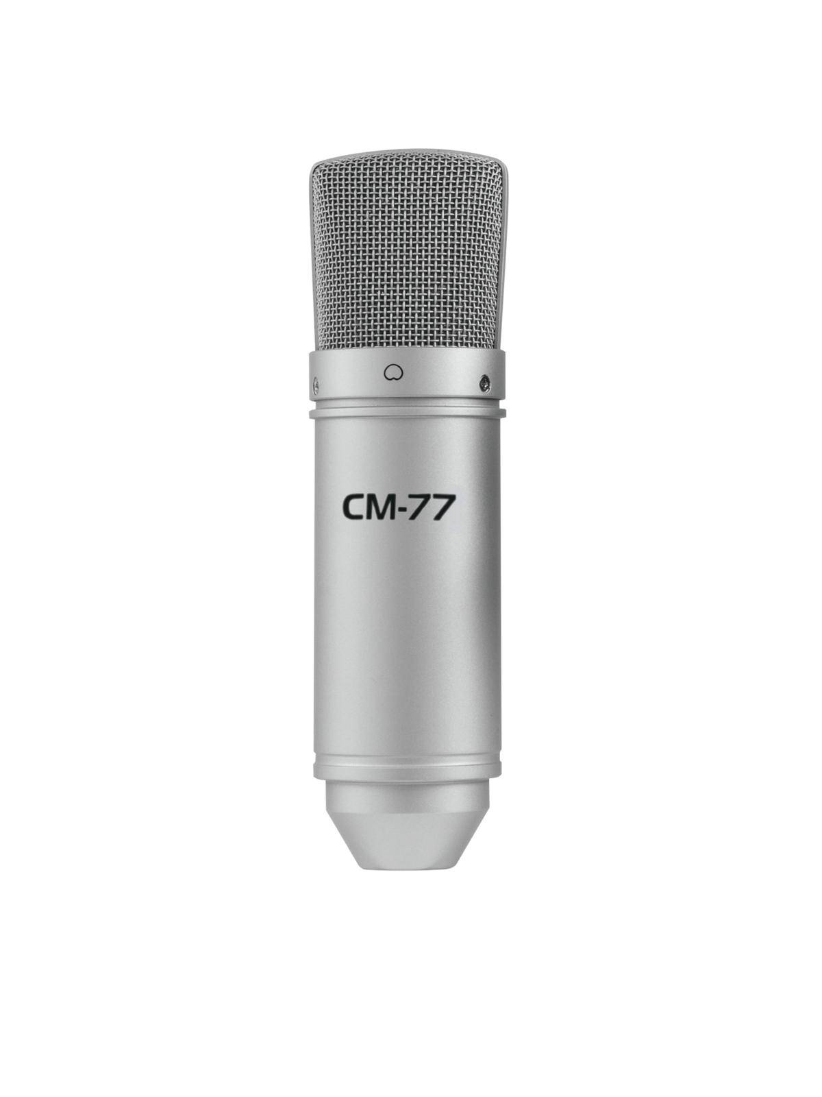 Omnitronic MIC CM-77 Micro de studio Type de transmission (détails):filaire avec filtre anti-pop, avec pince XLR filaire