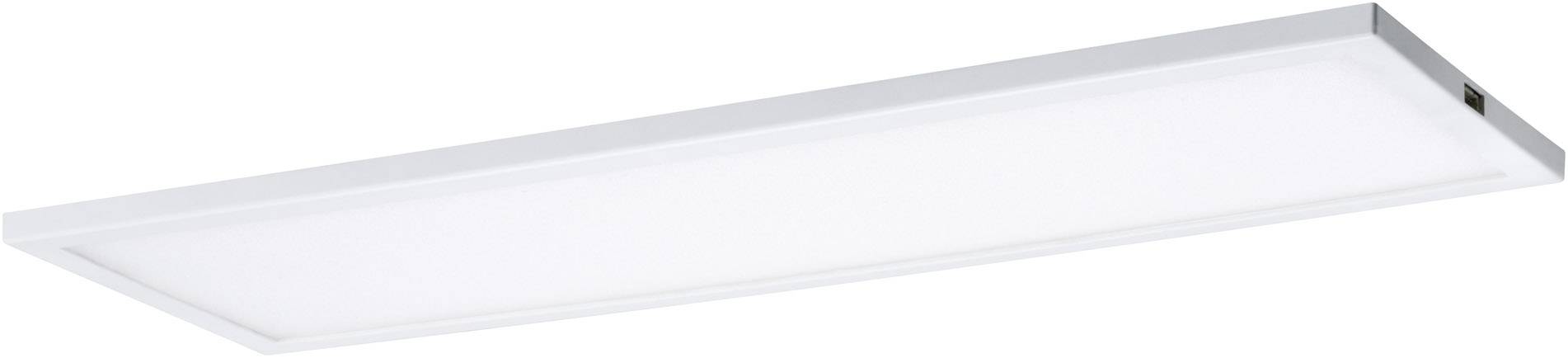 Obdĺžniková, plochá LED stropná lampa v bielej farbe, vhodná na osvetlenie interiérov s moderným, energeticky úsporným dizajnom.