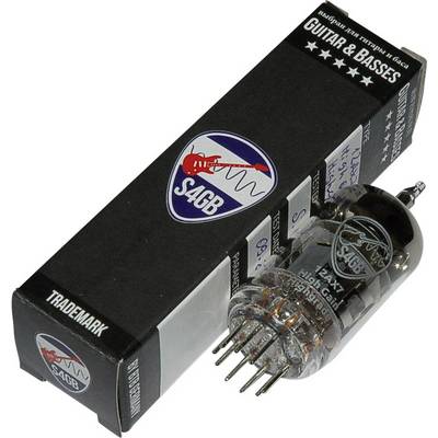 Zosilňovacia elektrónka pre gitaru a basgitaru vedľa jej obalu s logom 'S4GB' a nápisom 'Guitar & Basses'.