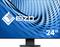 24-palcový monitor značky Eizo s geometrickým modrým pozadím.