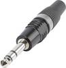 Hicon HI-J63SP-B jack konektor 6.35 mm zástrčka, rovná Pólov: 3 stereo čierna, strieborná 1 ks