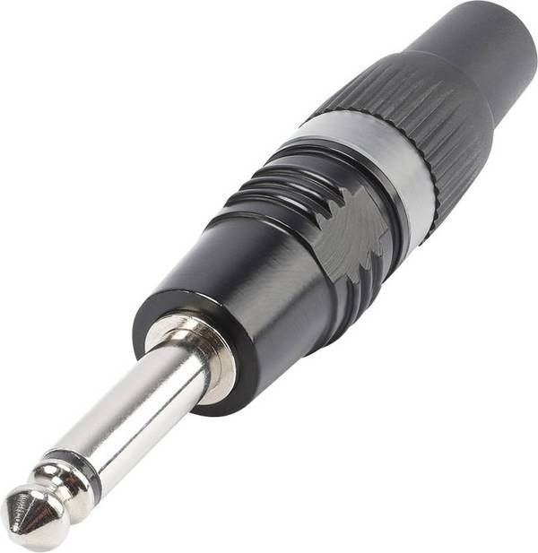 Hicon HI-J63MP-B jack konektor 6.35 mm zástrčka, rovná Pólov: 2 čiernobiela čierna 1 ks