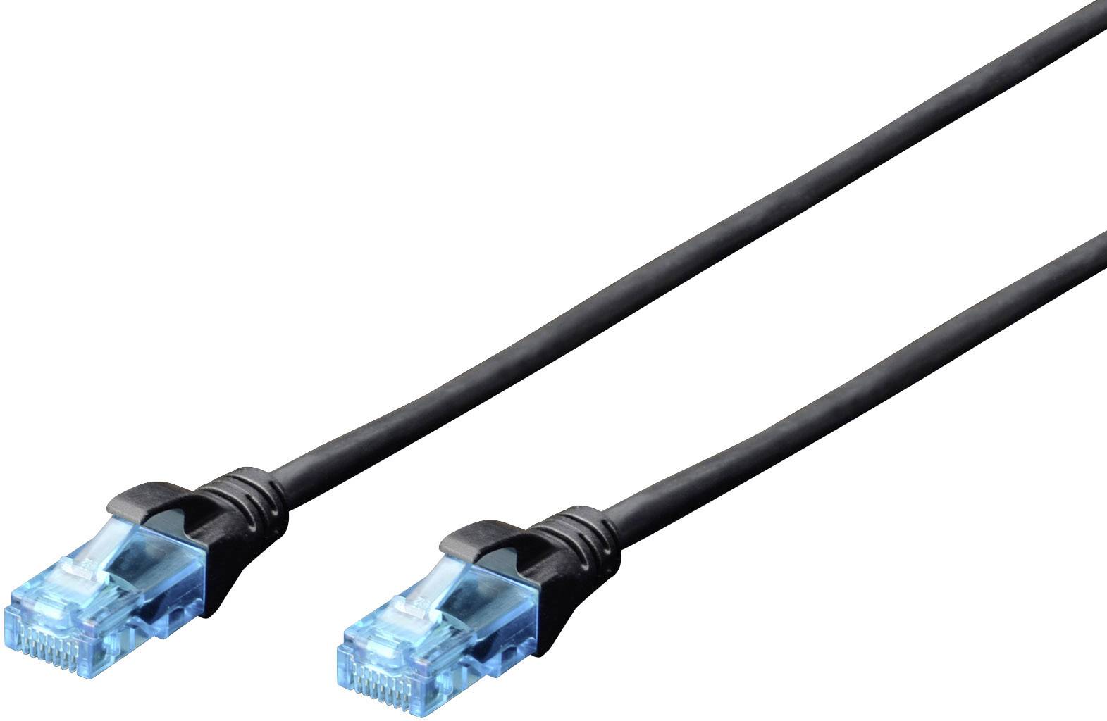 Digitus DK-1512-010/BL RJ45 Cavo di rete, cavo patch CAT 5e U/UTP 1.00 m Nero 1 pz.