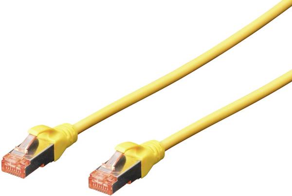 Digitus DK-1644-020/Y RJ45 sieťové káble, prepojovacie káble CAT 6 S/FTP 2.00 m žltá bez halogénov, krútené páry, s ochranou, samozhášavý 1 ks