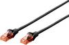 Digitus DK-1612-030/BL RJ45 sieťové káble, prepojovacie káble CAT 6 U/UTP 3.00 m čierna krútené páry 1 ks