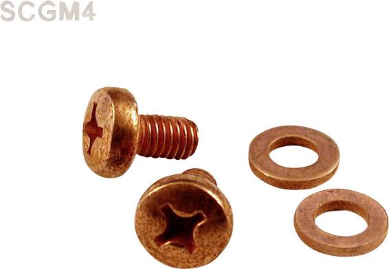 Hammond Electronics SCGM6 Vite di ricambio Rame Naturale (L x L x A) 12 x 6 x 6 mm 4 pz.