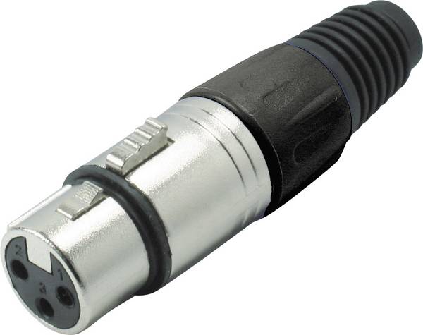 Kash 55022-S XLR konektor spojka, rovná Pólov: 3  čierna 1 ks