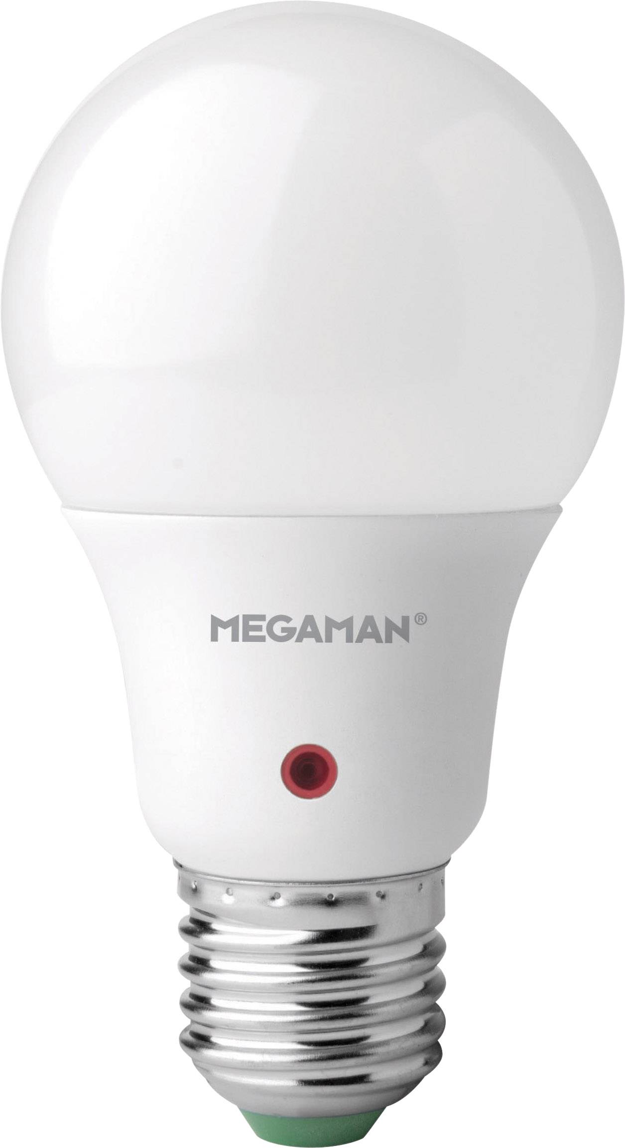 LED žiarovka značky Megaman, biela, so štandardnou päticou, vhodná pre úsporné osvetlenie.