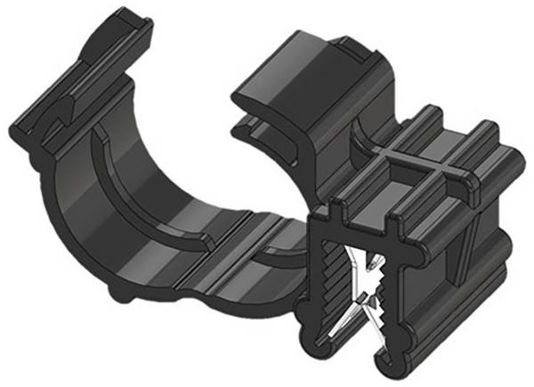 WKK  Klip na hrany zásuvná ART005913  Priemer zväzku (pevný)=10 mm tepelne stabilizovaná, káblový zväzok, bočné montáž čierna 1 ks