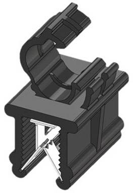 WKK Klip na hrany zásuvná ART005919 Priemer zväzku (pevný)=4.50 mm tepelne stabilizovaná, káblový zväzok, pozdĺžna montáž čierna 1 ks