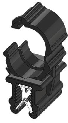 WKK Klip na hrany zásuvná ART005910 Priemer zväzku (pevný)=7.50 mm tepelne stabilizovaná, káblový zväzok, pozdĺžna montáž čierna 1 ks