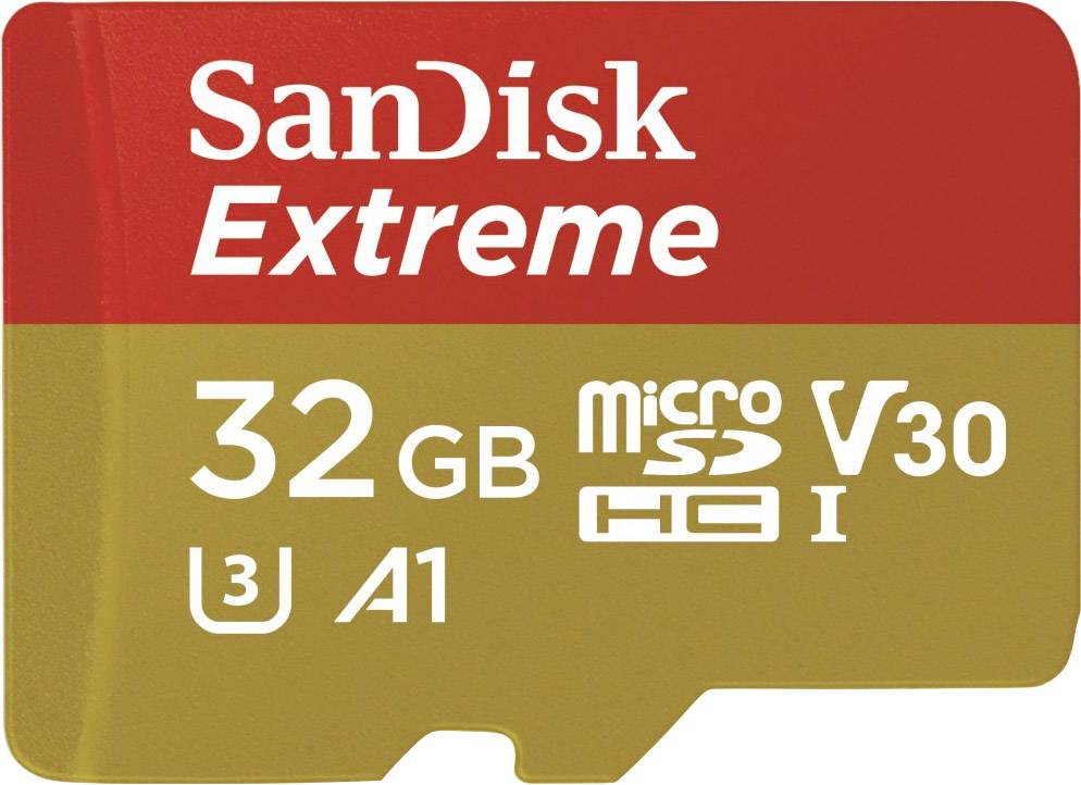 SanDisk Extreme microSD karta, 32 GB, V30, U3, A1.
