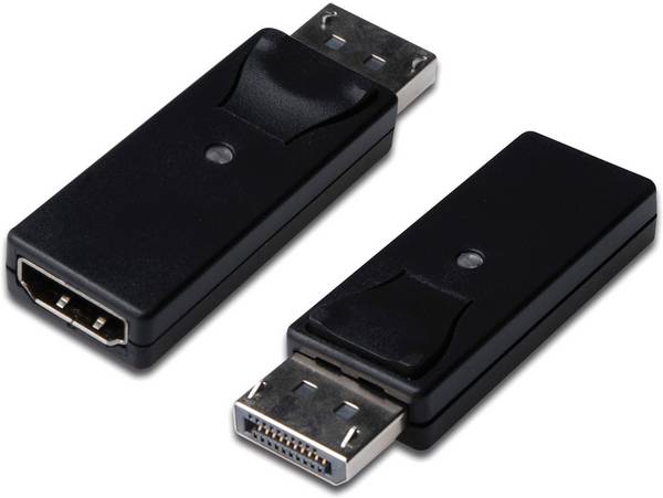 Digitus DB-340602-000-S DisplayPort / HDMI adaptér [1x zástrčka DisplayPort - 1x HDMI zásuvka] čierna dvojžilový tienený, zablokovateľný