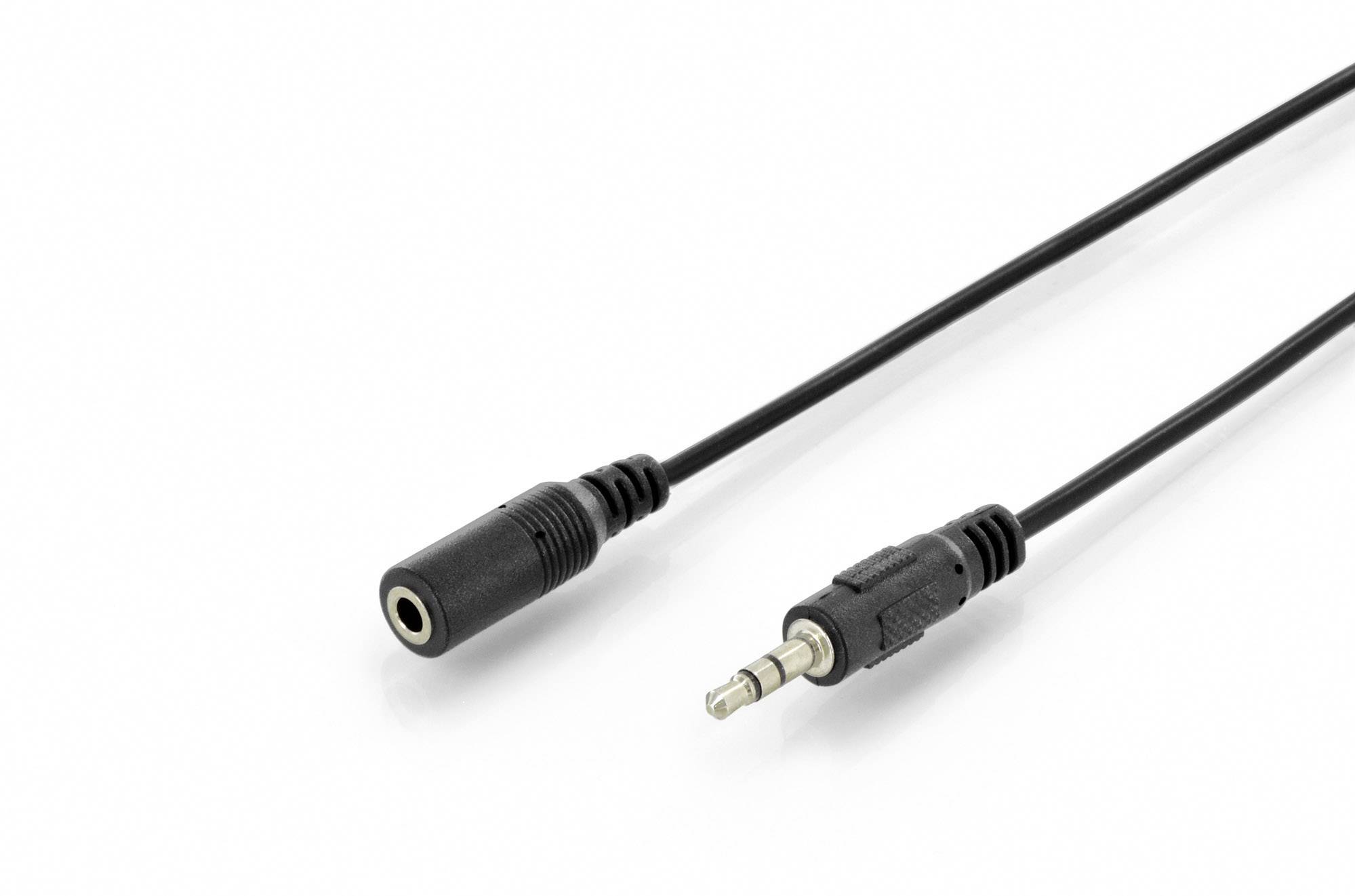 Digitus DB-510200-015-S Jack Audio Tilslutningskabel [1x Jackstik 3,5 mm - 1x Jacktilslutning 3,5 mm] 1.50 m Sort Enkelt skærm, Rund