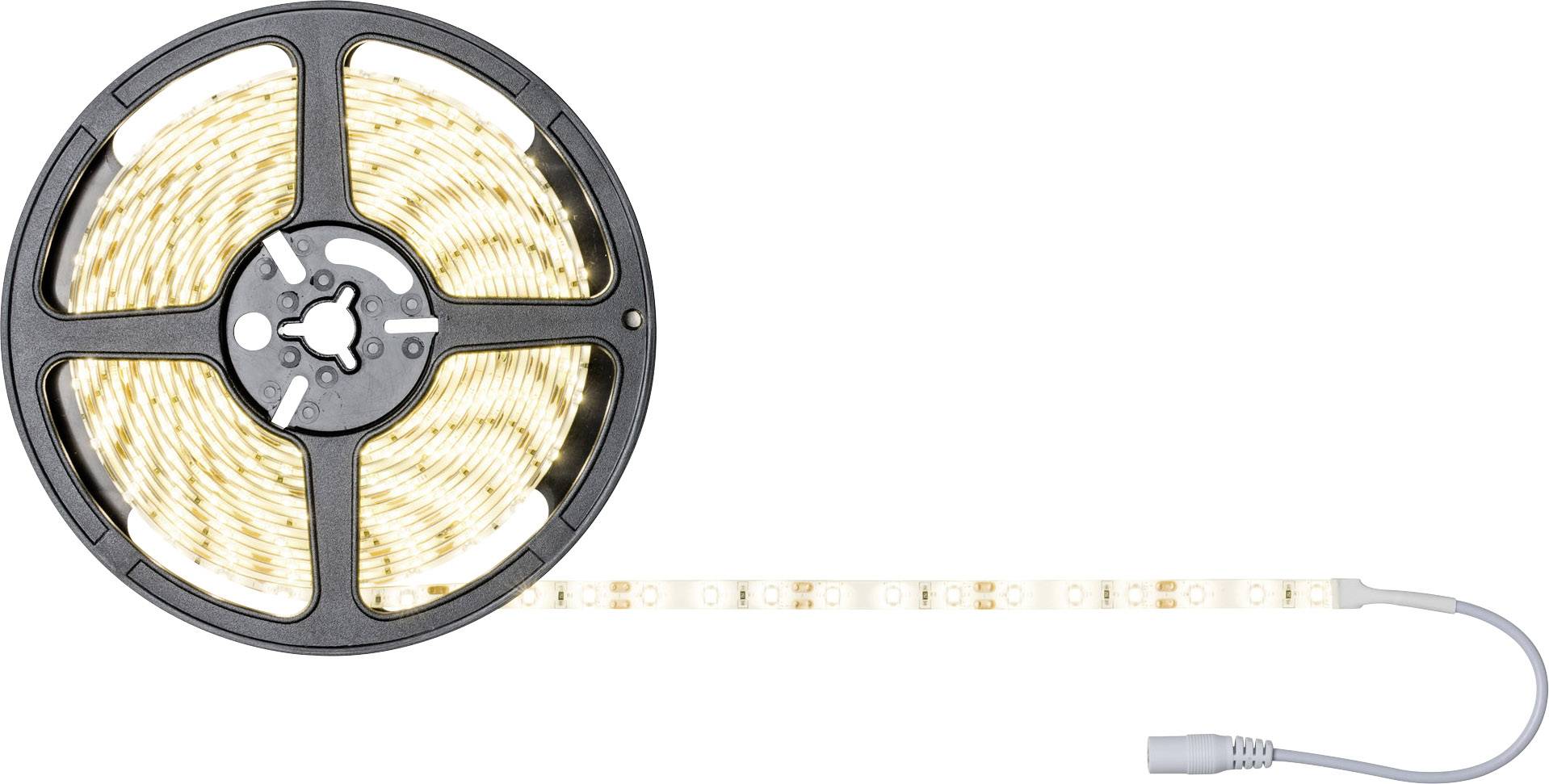 Rolka s LED svetelnou lištou, čiastočne rozvinutá, s pripojovacím káblom. Svetelná lišta v čiernom plastovom puzdre.