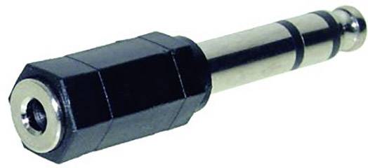 Čierno-strieborný audio adaptér s 6,35 mm jack konektorom a 3,5 mm zdierkou na pripojenie audio zariadení.
