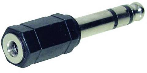 Adaptér z 3,5 mm jacku na 6,35 mm jack, zobrazuje kovový konektor v čiernom plastovom puzdre. Ideálny pre audio pripojenia.
