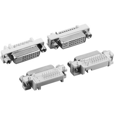 TRU COMPONENTS TC-10147-29-2-2-20 DVI konektor zásuvka, vstavateľná horizontálna Pólov: 29 strieborná 1 ks