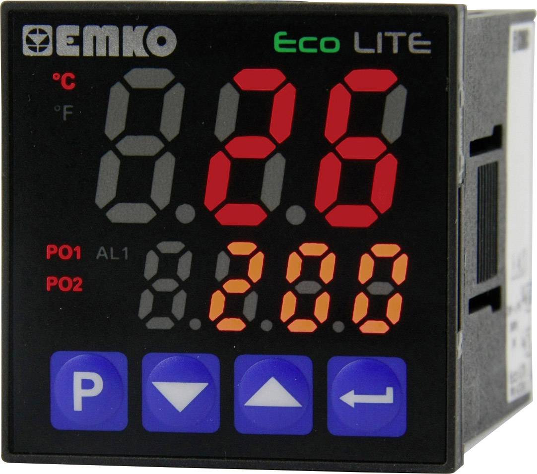 Emko ecoLITE.4.5.2R.0.0 Termostato Pt100, J, K, R, S, T, L -199 fino a +999 °C Relè 5 A (L x L x A) 90 x 48 x 48 mm
