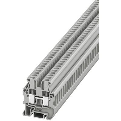 Šedý svorkovnicový modul s dizajnom v dvoch úrovniach a skrutkovými pripojeniami, vhodný pre distribúciu elektrických vedení.