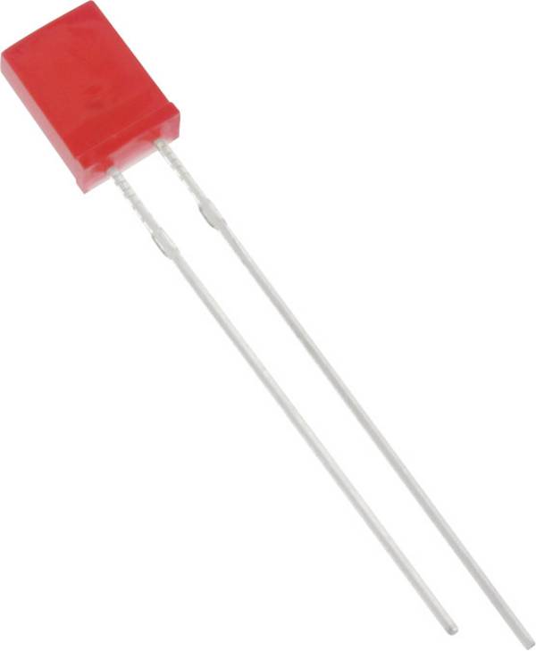 TRU COMPONENTS 1577437 LED s vývodmi červená pravouhlý 2 x 5 mm 8 mcd 180 ° 20 mA