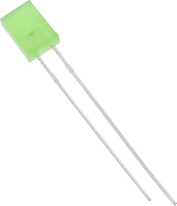 TRU COMPONENTS 1577442 LED s vývodmi zelená pravouhlý 2 x 5 mm 75 mcd 180 ° 20 mA
