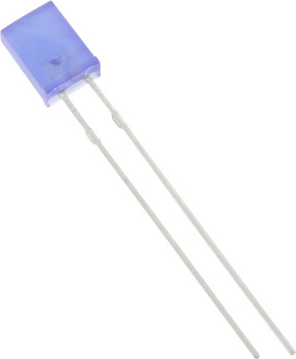 HuiYuan 2534B2D-KHC-C LED s vývodmi   modrá pravouhlý 2 x 5 mm 500 mcd 120 ° 20 mA