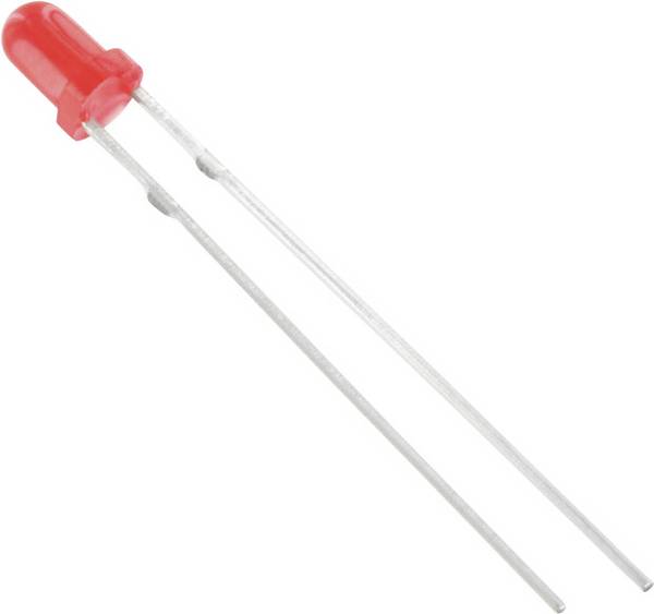 TRU COMPONENTS 1577456 LED s vývodmi červená guľatý 3 mm 75 mcd 60 ° 20 mA