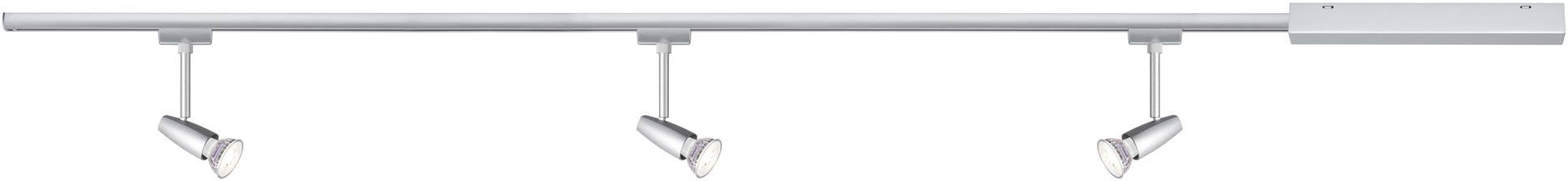 Kovová lišta s tromi nastaviteľnými LED reflektormi, vhodná na cielenú priestorovú osvetlenie. Reflektory sú navrhnuté v modernom dizajne.