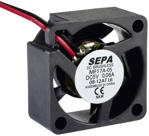 SEPA MF17A05 axiálny ventilátor, 5 V/DC, 0.9 m³/h, (d x š x v) 17 x 8 x 17 mm, MF17A05-BLI