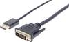 Manhattan DisplayPort / DVI káblový adaptér Konektor DisplayPort, DVI-D 24+1pol. Zástrčka 3.00 m čierna 152136 fóliové tienenie, UL certifikácia Kábel DisplayPort