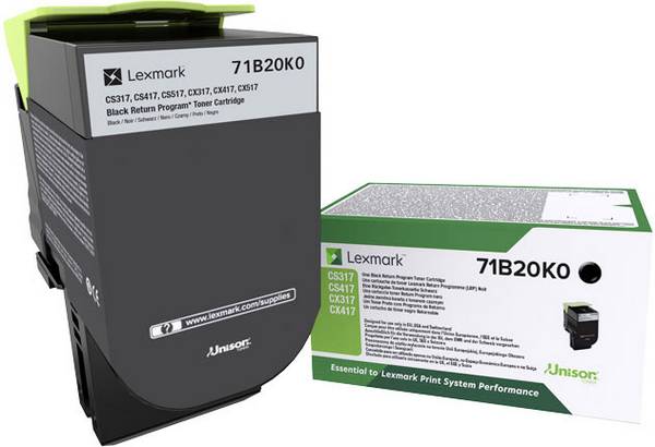 Lexmark CS317 CS417 CS517 CX317 CX417 CX517 vratný toner originál  čierna Maximálny rozsah stárnek 3000 Seiten