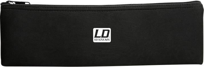 Čierne púzdro LD Systems, obdĺžnikového tvaru, so zipsom a logom spoločnosti LD Systems v strede. Vhodné na uskladnenie malých predmetov.